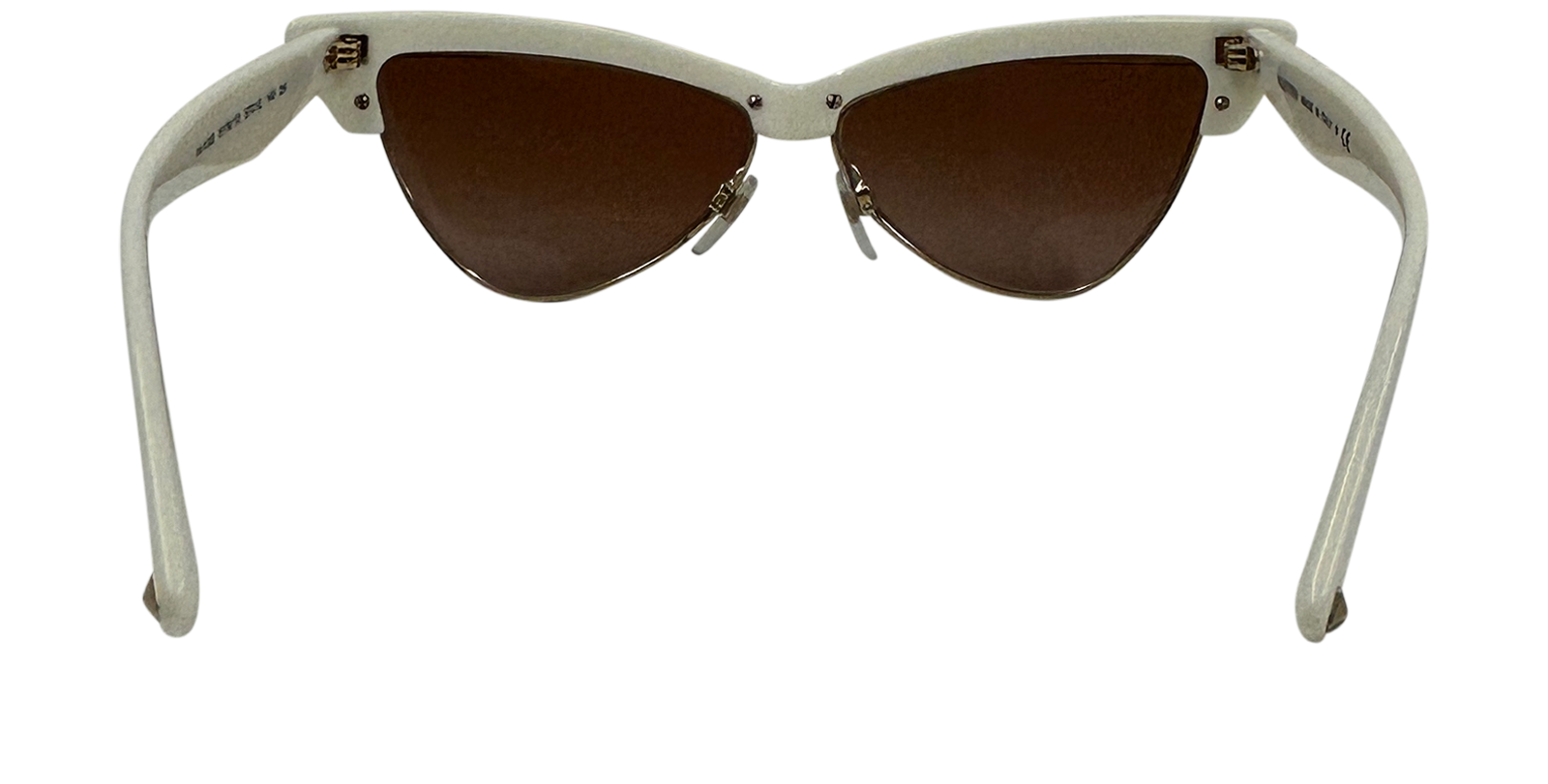 Valentino Cat Eyes, 100&euro;, Accesorios, Blanco/Oro, Tafetán - Acetato, Vista trasera